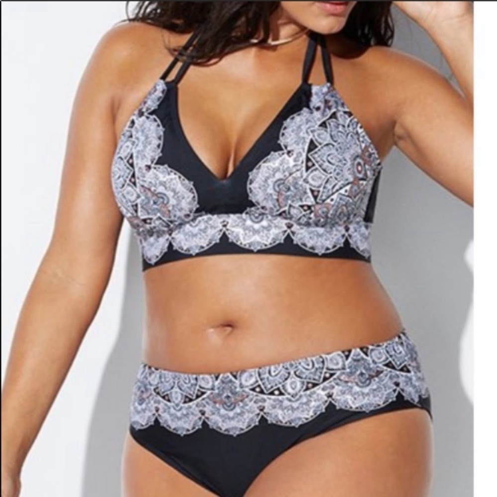 Black foil swimsuit beautiful